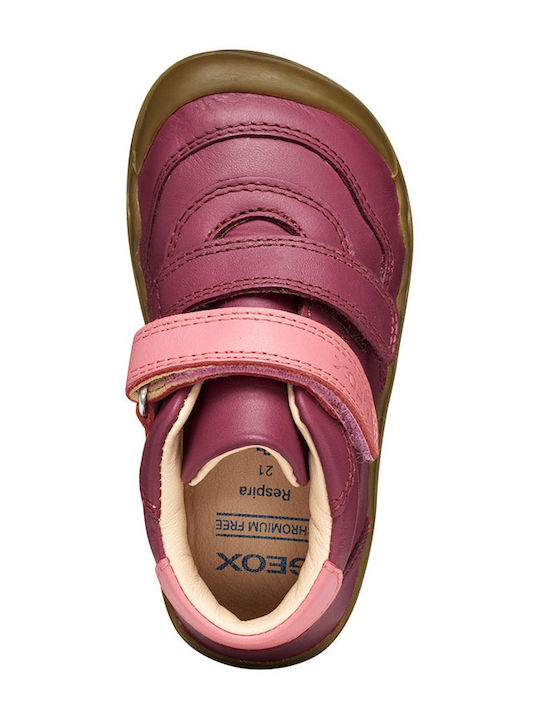 Barefoot Steppieup Leather Kids Boots with Hoop & Loop Closure Purple