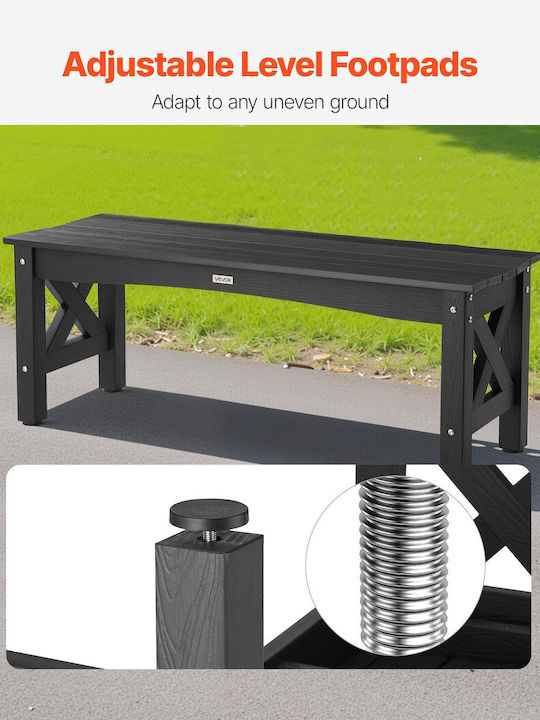 Outdoor Bench Plastic 113x40x43.5cm