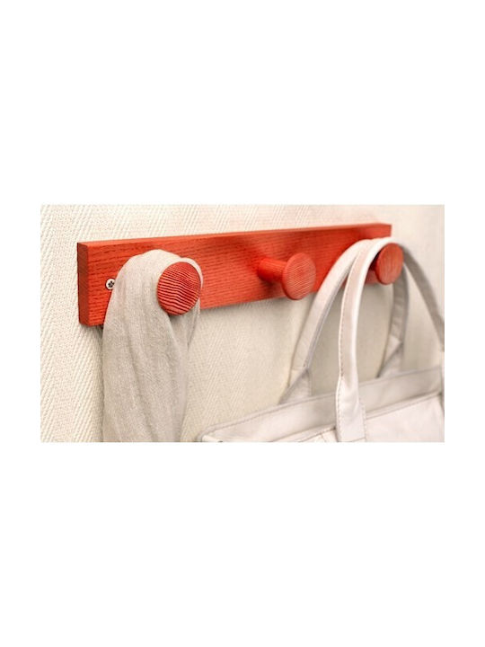 Inofix Κρεμάστρα Τοίχου Ξύλινη 3 Θέσεων Φυσικό 36x6x6cm