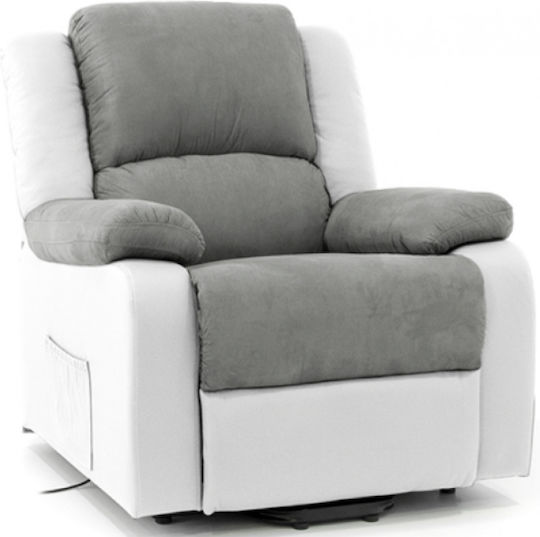 Olivia Πολυθρόνα Relax Massage με Υποπόδιο White 80x90x108cm