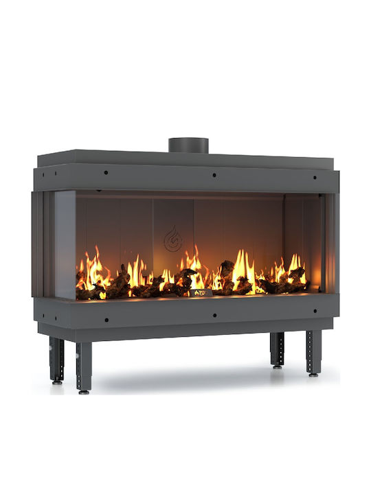 Thermogatz Șemineu cu inserție Gaz 7.8kW Colțul stâng cu ușă fixă