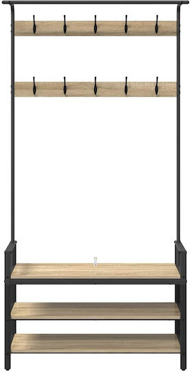 Entry Furniture with Hanger Sonoma Oak 95x34x184cm
