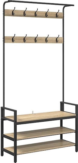 Entry Furniture with Hanger Sonoma Oak 95x34x184cm