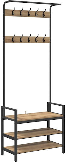 Mobilier de Intrare cu Cuier Coffee 75x34x184cm