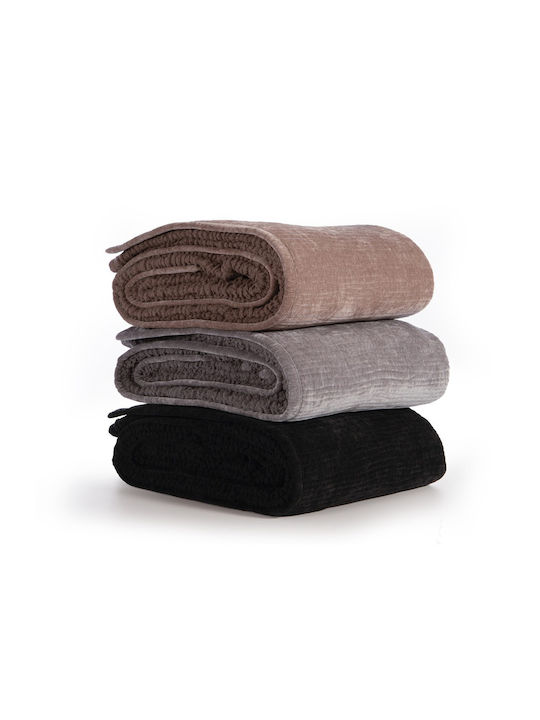 Nef-Nef Homeware Blanket Cover Κουβερλί Υπέρδιπλο από Πολυεστέρα Black 230x240cm