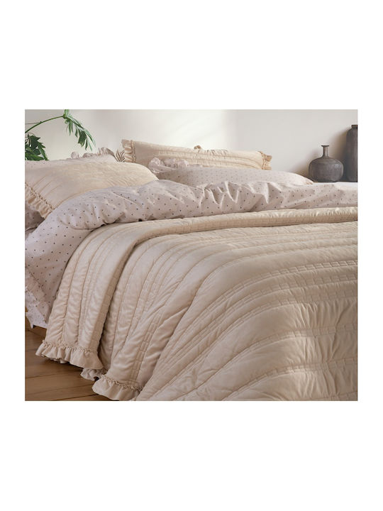 Nef-Nef Homeware Sirion Tagesdecke Übergröße aus Polyester Ecru 240x230cm