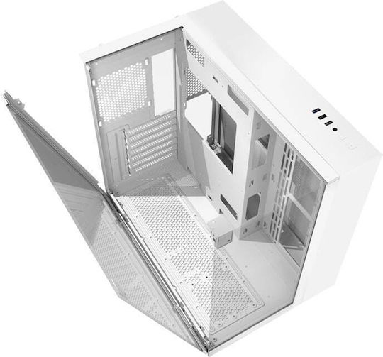 TH285M Gaming Midi Tower Computer Case with Side Window White
