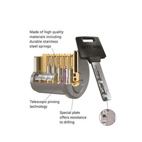 Mul-T-Lock Lock Cylinder Security 80mm (30-50) Gold