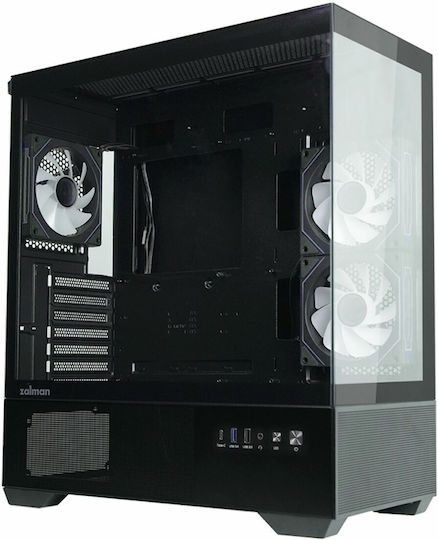 Zalman CHRONIX Gaming Midi Tower Κουτί Υπολογιστή με Πλαϊνό Παράθυρο και ARGB Φωτισμό Μαύρο