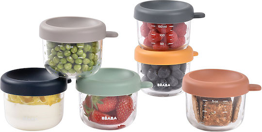 Beaba Cutie pentru Mâncare Sticlă Multicolor Potrivit pentru Cuptor cu Microunde 6buc