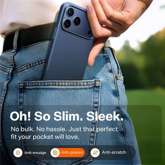 Torras SlimFit Задна Корица Пластмаса / Силикон 0.75mm Тъмносин (iPhone 18 Pro Max / 17 Pro Max)