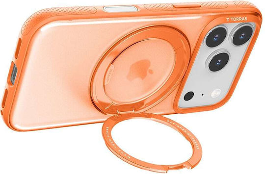 Torras Ostand R Umschlag Rückseite Silikon Orange (iPhone 17 Pro Max)