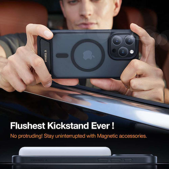 Torras Pstand Back Cover Σιλικόνης Μαύρο (iPhone 17 Pro)