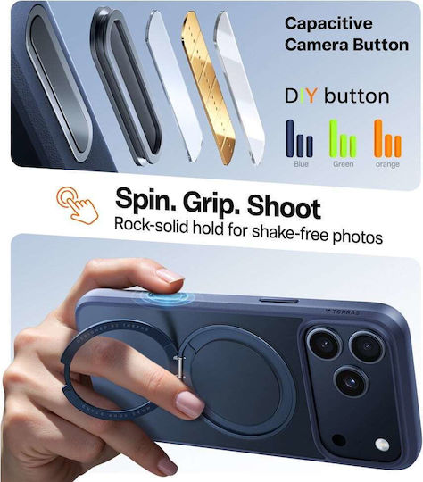 Torras Ostand Pro Back Cover Silicone Navy Blue (iPhone 17 Pro Max)