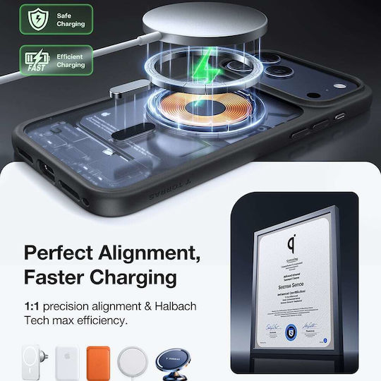 Torras Guardian Magnetic Umschlag Rückseite Silikon Schwarz (iPhone 17 Pro Max)