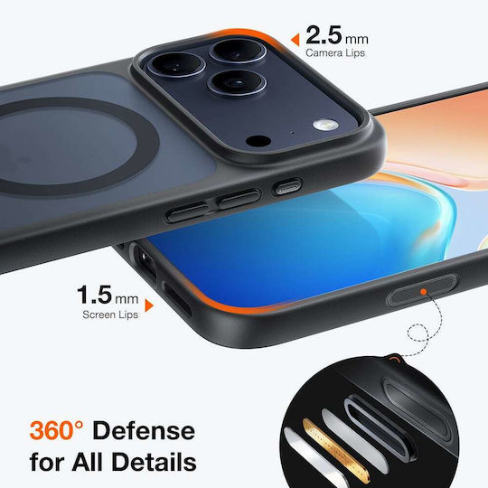 Torras Guardian Magnetic Back Cover Silicon Negru (iPhone 17 Pro)