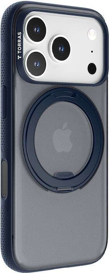 Torras Ostand R Umschlag Rückseite Silikon Marineblau (iPhone 17 Pro Max)