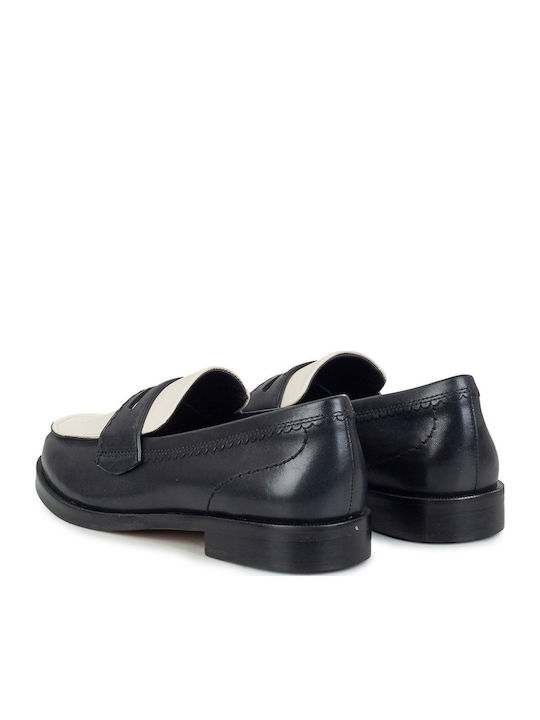 Edge Penny Δερμάτινα Γυναικεία Loafers σε Μαύρο Χρώμα