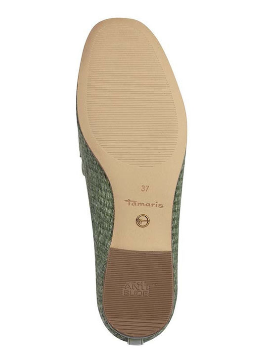 Δερμάτινα Γυναικεία Loafers σε Πράσινο Χρώμα