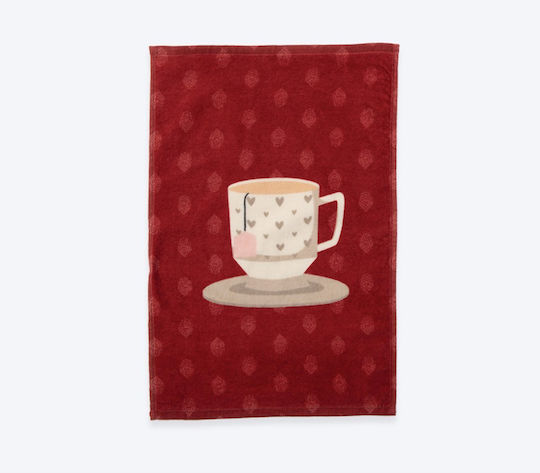 Nef-Nef Homeware Cup Of Tea Ποτηρόπανο σε Εκρού Χρώμα 40x60cm