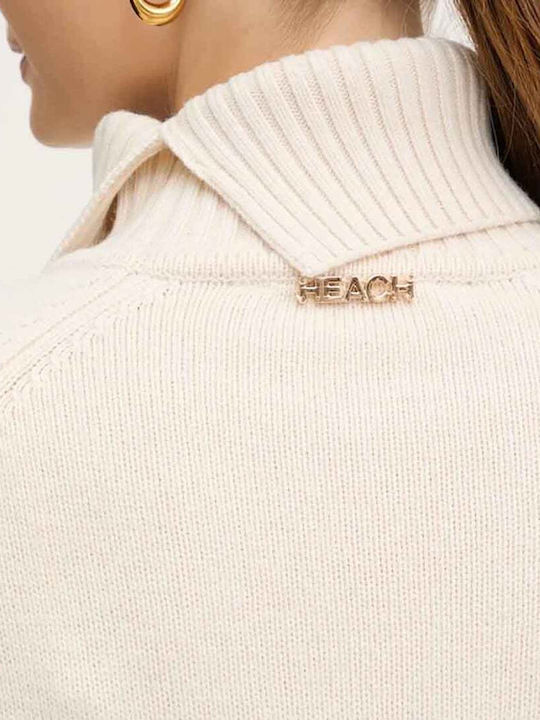 Damen Pullover Rollkragen Chalk