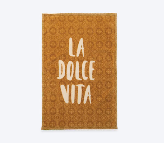 Nef-Nef Homeware La Dolce Vita Tea Towel in Gray Color 40x60cm