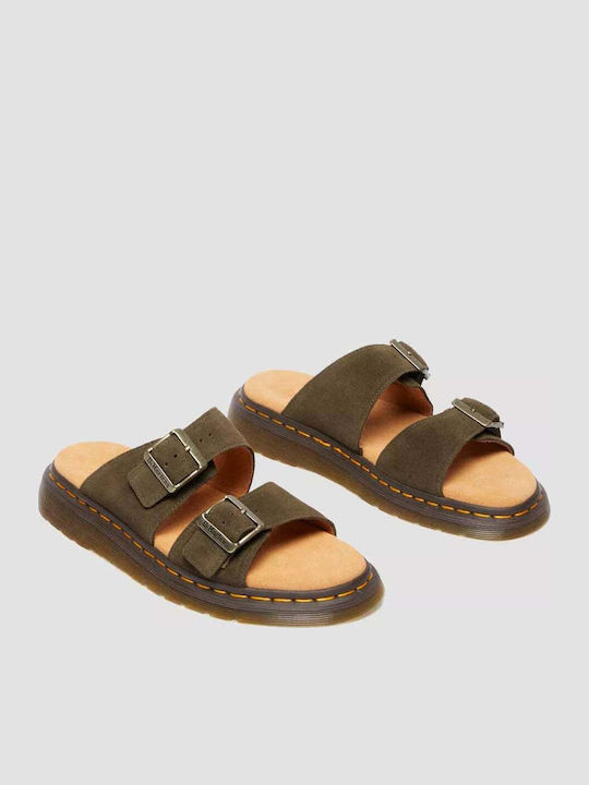 Jorge Leder Herrensandalen in Grün Farbe