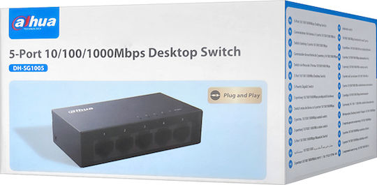 Dahua DH-SG1005 Unmanaged L2 Switch with 5 Gigabit (1Gbps) Ethernet Ports and 5 SFP Ports
