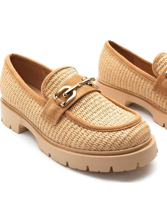 Damen Mokassins in Beige Farbe