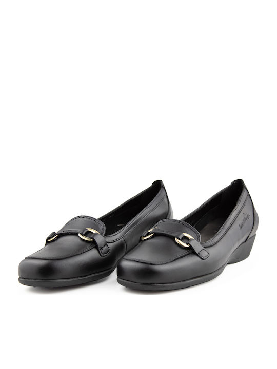 Δερμάτινα Γυναικεία Loafers σε Μαύρο Χρώμα