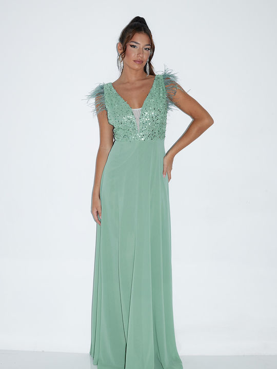 Maxi Dress for Wedding / Baptism Green