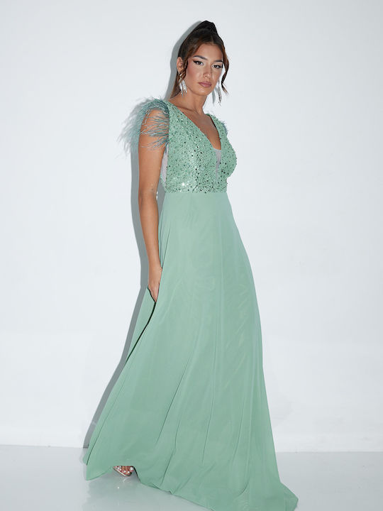 Maxi Dress for Wedding / Baptism Green