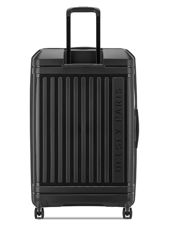 Delsey Lutece SE Large Hard Suitcase Black With 4 Wheels Height 81cm