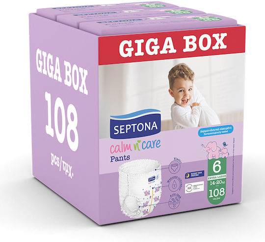 Septona Diaper Pants Calm & Care No. 6 for 14-20kg 108pcs