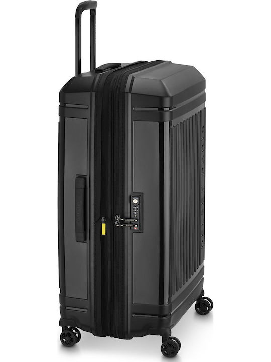 Delsey Lutece SE Large Hard Suitcase Black With 4 Wheels Height 81cm