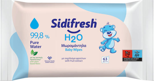 Sidifresh H2O Baby Wipes with 99% Water 14x63pcs