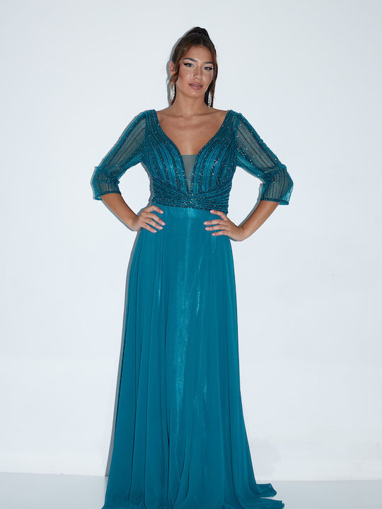 petrol blue evening dress Rania Petrol blue Dress main image 1