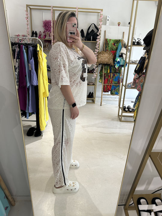 Women's White Set with Pants