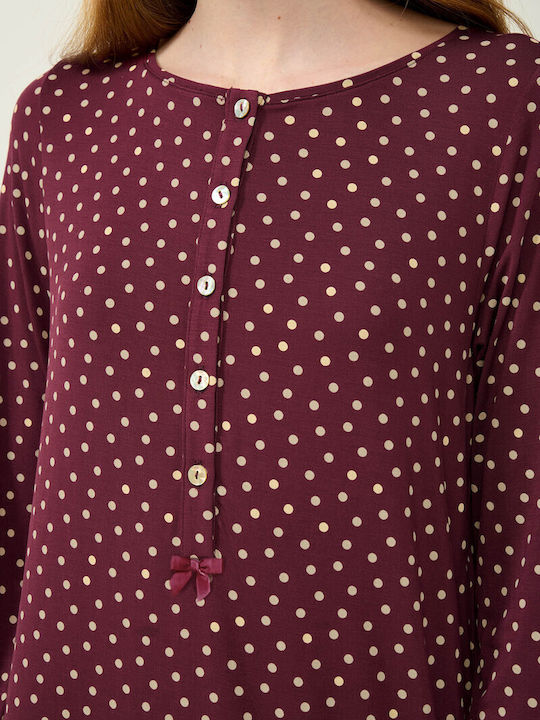 Vamp Καλοκαιρινό Γυναικείο Νυχτικό Red Windsor