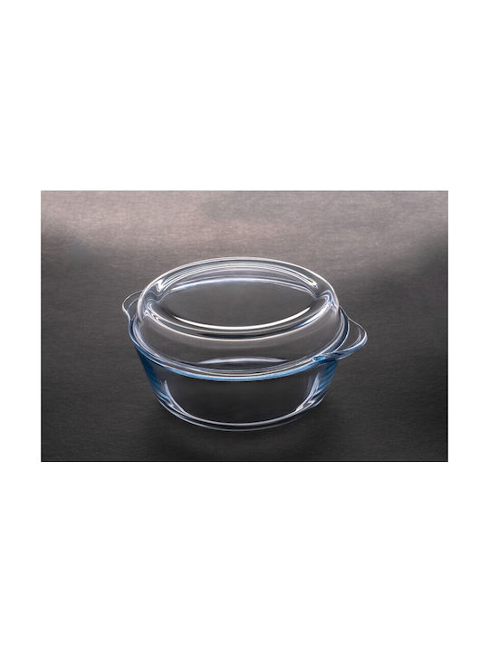 Viosarp Glass Round Heat-Resistant Cookware with Lid 26x22x12cm
