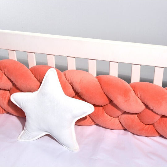 Baby Oliver Crib Bumpers Braided Inside Coral 24x200cm