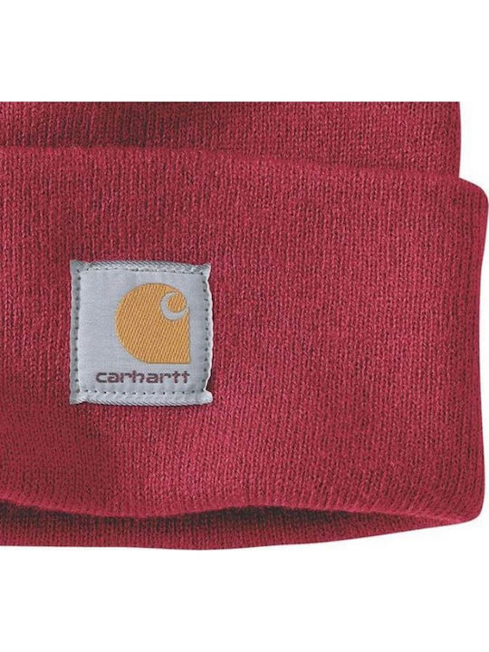 Beanie Unisex Beanie mit Rippstrick in Rot Farbe