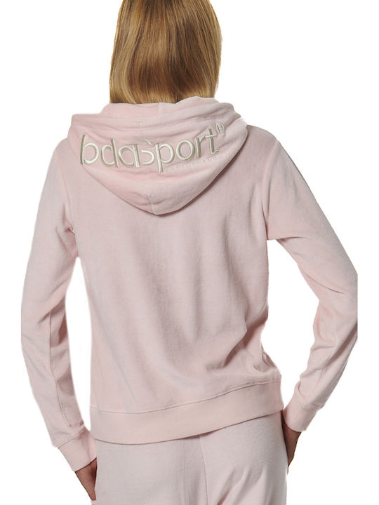Women's Sweatshirt Jacket Hooded Chalk Pink