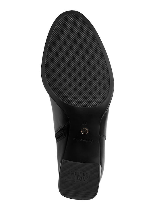 Leder Stiefeletten Damen Schwarz