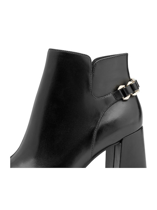 Leder Stiefeletten Damen Schwarz