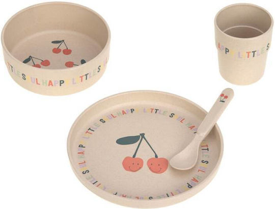 Laessig Set De Hrană Happy Fruits Din Porțelan Roz 4 Piese