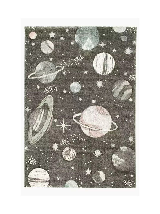 Koulis Carpets Kinder Teppich Gray Rund mit Durchmesser 133cm