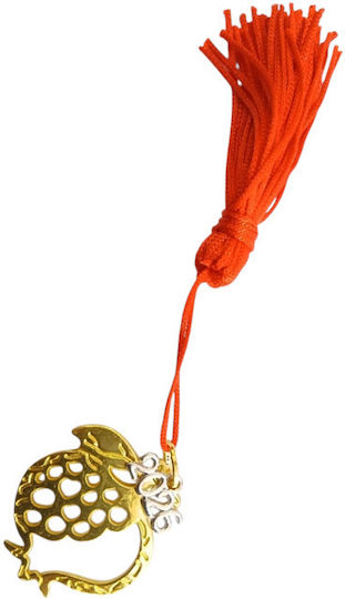 Kalliopi Silver Handmade Hanging Lucky Charm Pomegranate Gold 2026 2.8x3cm 1pcs