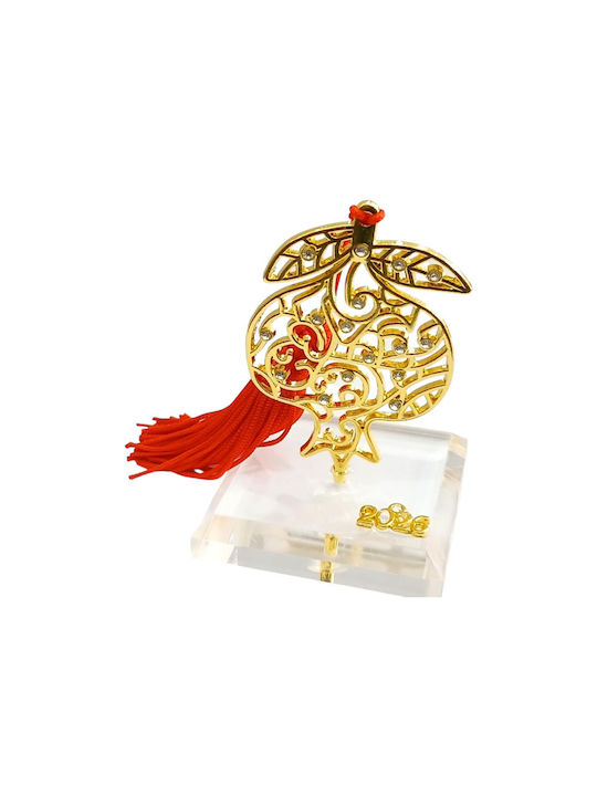 Kalliopi Silver Tabletop Lucky Charm Pomegranate Gold made of Plexiglass 2026 5x6cm 1pcs