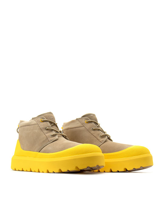 Neumel Weather Suede Yellow Chelsea Boots Waterproof